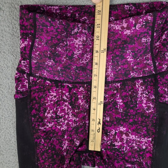 TKO Leggings Womens Medium Purple Black Pull On Elastic Waist Ankle Stretch - Picture 10 of 12